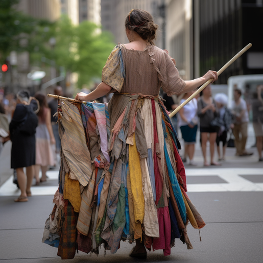 Cotton Rag dress in NY with longer stick