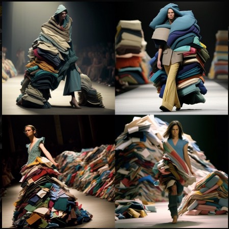 Lockwood Melissa Fashion Industry Fabric Waste Show on the runway.
